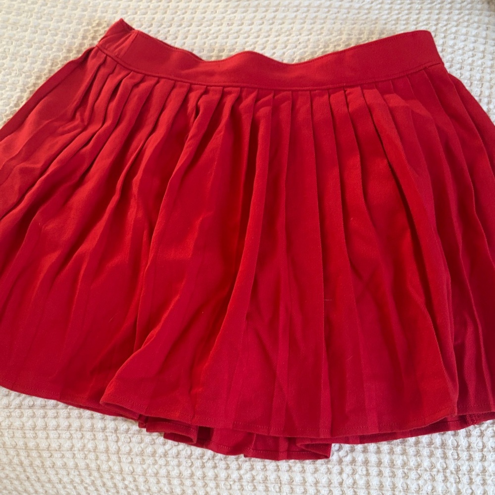 abercrombie kids Red Pleated Skirt